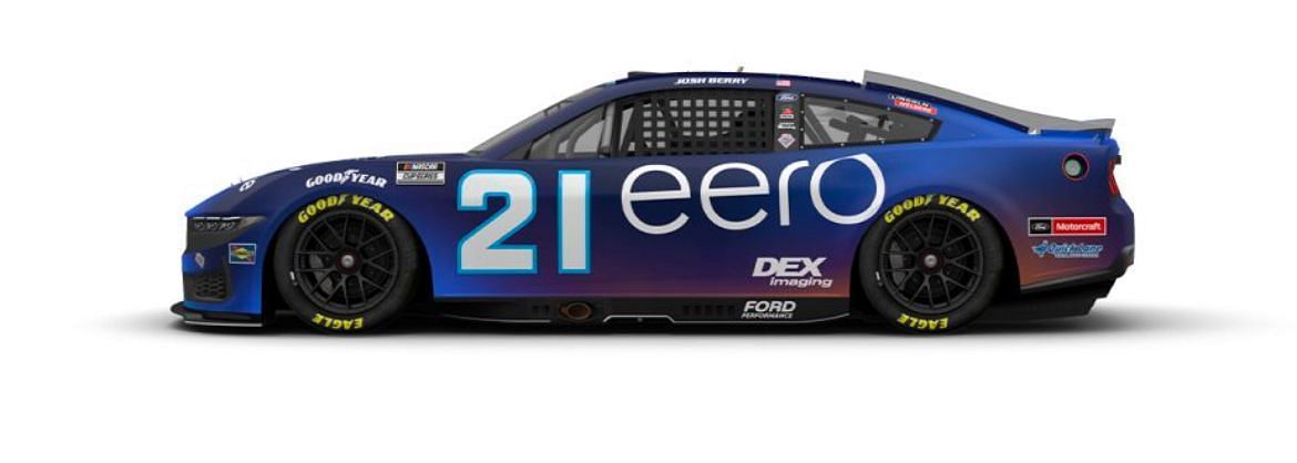 Josh Berry's No. 21 car's paint scheme for Pocono via NASCAR.com
